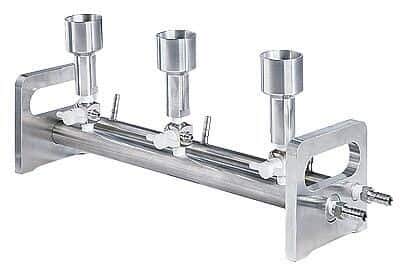 Advantec 313000 Vacuum Filtration Manifold, Sterility Test; SS, 3-Branch with 3-Way Valves
