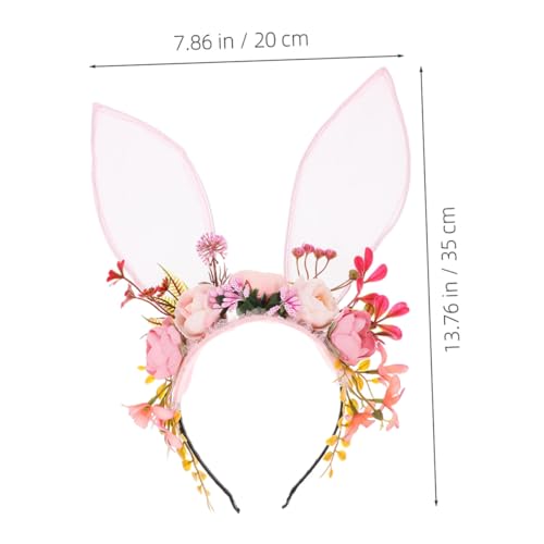 Bandeau oreilles lapin floral avec coiffure féerique stable pour Halloween - 2