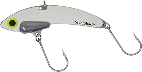 SteelShad - XXL Series (2oz) Lipless Crankbait for Freshwater & Saltwater Fishing - Long Casting Bass Lure Perfect for Bass, Pike, Musky, Walleye, Trout, Salmon and Striper - Silver/Chrome