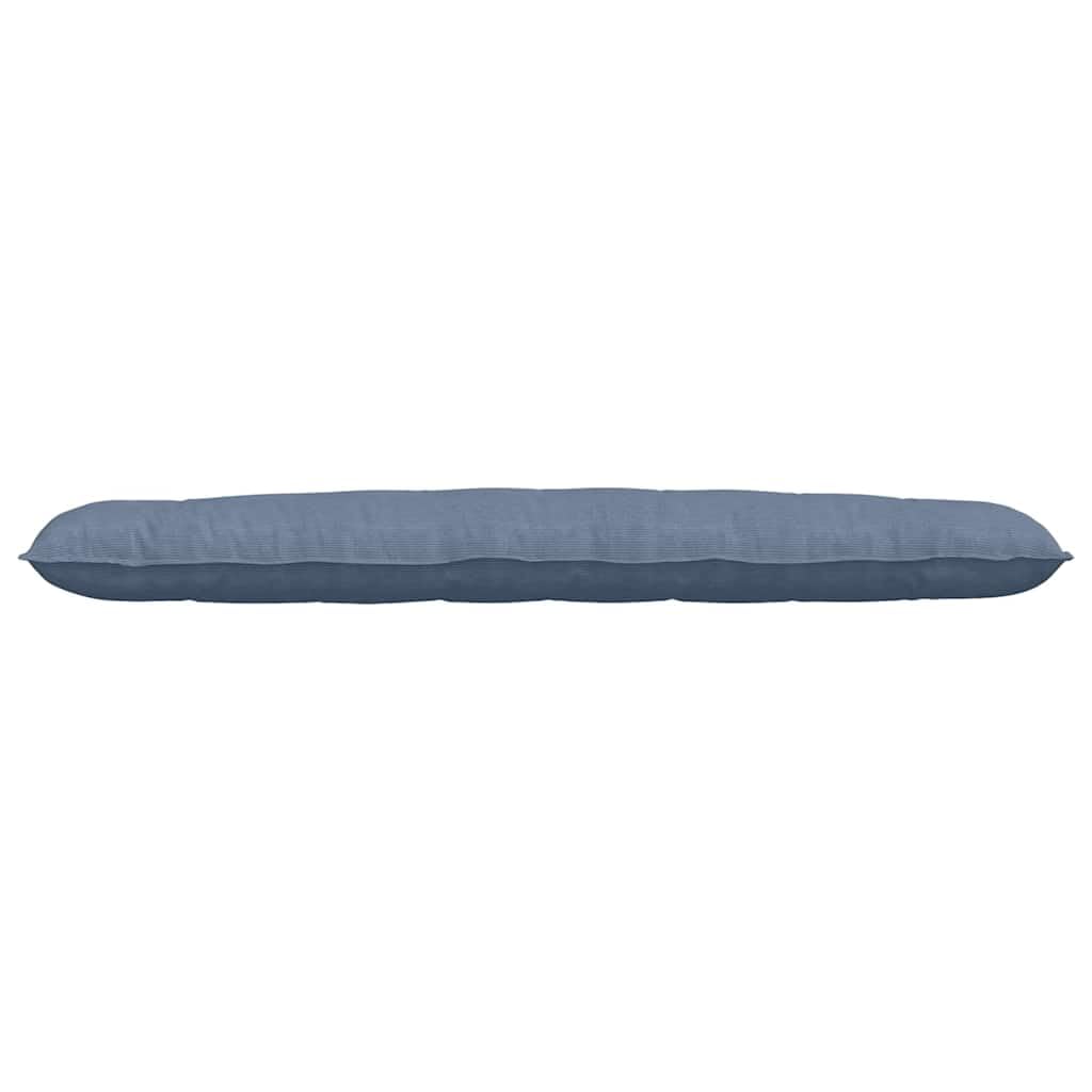 Rückenkissen Blau 200 x 50 cm Cordstoff - Komfortables Sofakissen mit abnehmbarem Bezug für Bett und Couch - Modernes Dekokissen für Wohnzimmer und Schlafzimmer