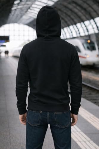 ISTANBUL MODEL Hoodies for Men, Cotton Blended, Sweatshirt Hoodie (Capicchu) with Front Pocket (Black, XXL)