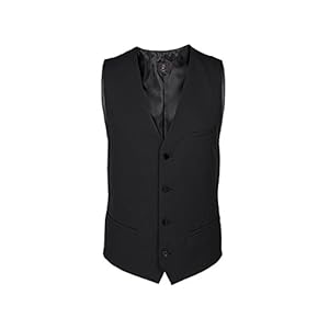 GREIFF Modern herenvest, 4 knopen, 4 zakken, regular fit, gevoerd, kleur: zwart