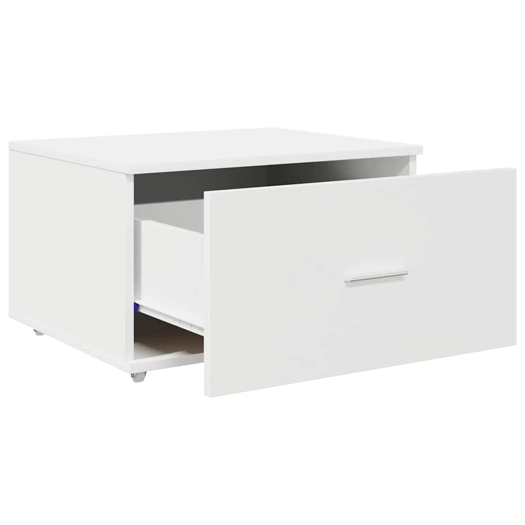 vidaXL Mobile con Cassetti con Ruota Bianco 55 x 45 x 31 cm, Mobiletto Rettangolare Moderno, Soluzione di stoccaggio Ampia per casa, Spazio organizzato e Minimalista