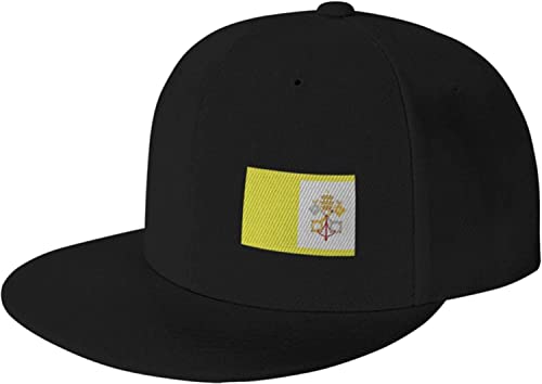 LOUJIN Gorra de béisbol unisex con bandera de la ciudad del Vaticano, gorra de béisbol ajustable de hip hop lisa para papá, visera plana para hombres y mujeres, Color de la foto, Talla única
