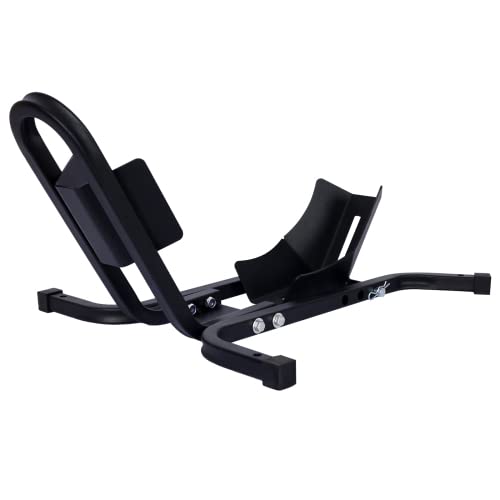 HMKJHL Motorcycle Front Tire Chock, 1200 lbs Heavy Duty Wheel Stand, Black Motorbike Front Chock for 17"-21" Wheels, High-Grade Steel Trailer Stand
