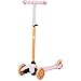 QKids Monopattino a 3 ruote per bambini, con ruote a LED, pieghevole, rosa, arancione, fino a 25 kg, età: 2+, Lumis