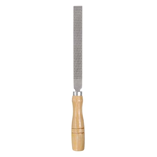 HARFINGTON Lima de escofina de madera de 15,24 cm, de acero, de corte plano, multifuncional, con mango de madera para carpintería, afilar madera y metal