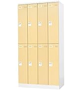 Amazon.co.jp: LOOKIT ロッカー 4人用 スリム 鍵付き スチール 2列2段