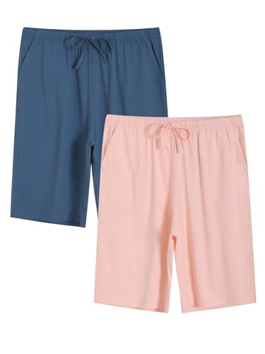 Image of Latuza Women's Knee Length Pajama Shorts Cotton Knit Bermuda Sleep Shorts