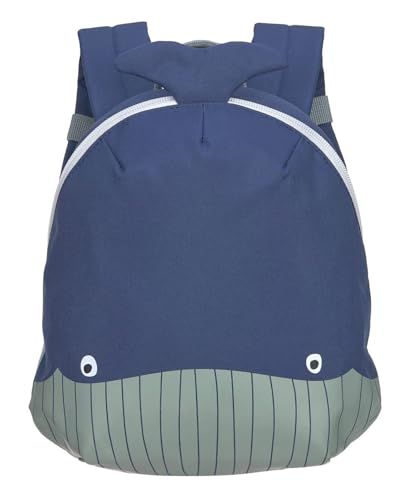 LäSsig Piccolo Zaino Per Bambini Per La Scuola Materna Con Cinturino Da 2 Anni, 20 X 9 X 24 Cm, 3,5 L, Blu Scuro (Whale)