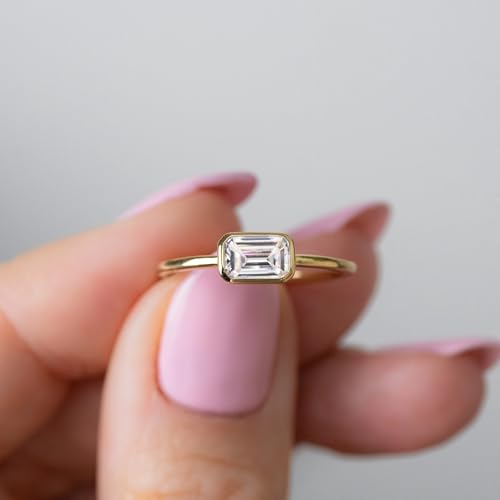 Baguette Ring, Rectangle Ring, Bezel Set Gifts, Bezel Set Engagement, Emerald Cut, Gift for Her, Dainty Surprise, Minimalist Jewels Christmas Gift3