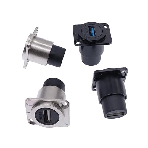 Connecteur femelle en métal USB 3.0 prise robuste argent pour panneau