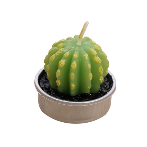 PRETYZOOM Home Decor Cactus Candles Simulation Plant Tea Lights for Romantic Dinner Wedding and Party