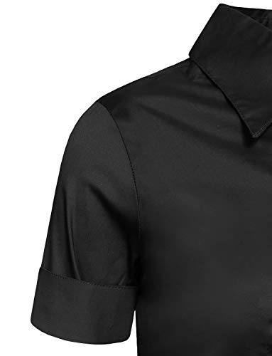 J. LOVNY Girl's Basic Casual Long Sleeve Roll Up Button Down Blouse Shirts4