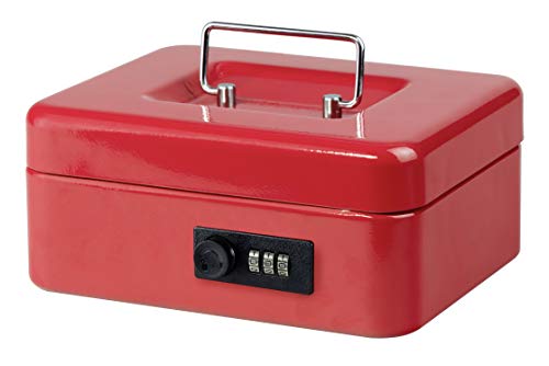 Burg Wächter 5020   Caja de caudales con cerradura de combinación y compartimento para dinero duro, chapa de acero, código 5020, color rojo