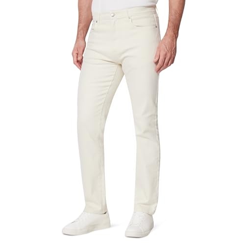 Amazon Essentials Men's Regular Fit Garment Dyed Five Pocket Pant, Ivory, 33W x 32L