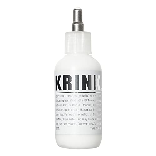 Krink K-66 White Paint Marker - Vibrant and Opaque Fine Art Graffiti Markers for Unique Marks on Metal Paper Painted Surfaces and More - Alcohol-Based Krink Permanent Paint Markers for Lasting Lines