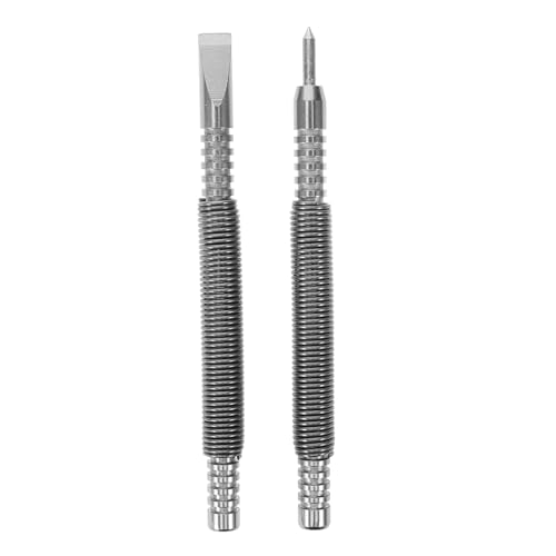 Mikikit Spring Loaded Nail Punch Set Woodworking Metalworking Tool Multi-function Nail Punch Spring Punch Tool Center Punches for Wood Metal No Hammer Needed