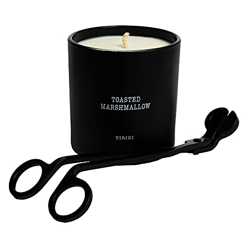 Toasted Marshmallow Scented Candle and Wick Trimmer Gift Pack | Soy Candle with Premium & Stylish Candle Wick Trimmer Set