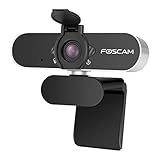 Webcam with Microphone & Privacy Cover, Foscam 1080P HD USB Web Cam with Live Streaming Widescreen HD Video for Mac PC Computer or Laptop, includes 360 Degree Flexible Mount, Business-grade (Renewed)