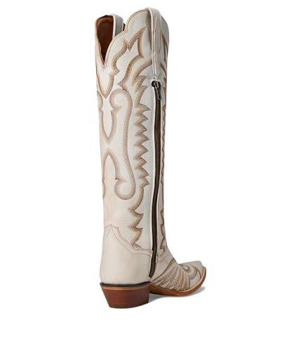 Image of Dan Post Boots Womens Josie Embroidered Snip Toe Zippered Casual Boots Mid Calf Low Heel 1-2 inch - White