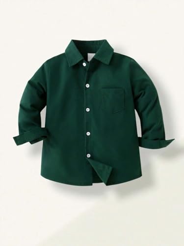 Image of Shirt for Kids | Long Sleeve Club Collar Shirts | Formal and Casual Wear | Stylish Solid Shirt for Boys and Girls | Regular Fit Buttoned and Chest Pocket