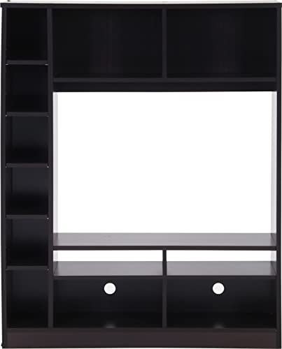 undefined 不二貿易 テレビ台 テレビボード 32型推奨 幅120×奥行28.5×高さ150cm ブラウン 壁面収納 ラック 棚レイアウト自由 組立商品 98826 の商品画像 1