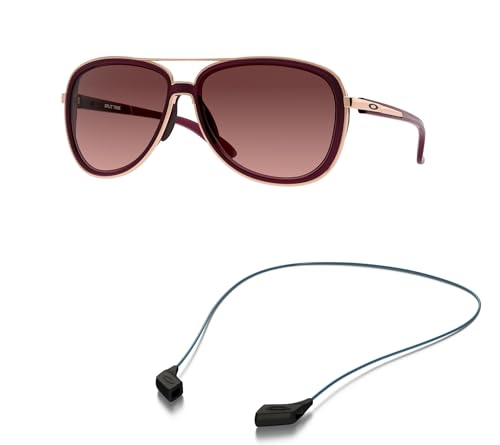 Oakley OO4129 Sunglasses Bundle: OO 4129 SPLIT TIME 412902 Crystal Raspberry and Large Blue leash Accessory kit2