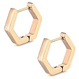 Pendientes de aro de corazón para mujer, aretes de cartílago de acero inoxidable con cierre oculto, 12x3mm, Acero inoxidable, Sin piedra preciosa