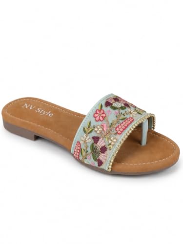 Image of Women's and Girls Flat Slipper Light weight Comfortable Soft TPR Sole Slip-On Casual Sandals Footwear for Office Casual 1 Pair