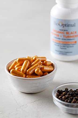 Biooptimal Organic Turmeric Capsules, 2 Month Supply, Turmeric Curcumin Supplement, Organic Turmeric, Non-Gmo, Extra Strength, Joint Pain Relief, 1 Daily, 60 Turmeric Pills, Packaging May Vary #TOP4