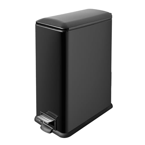 Caneca de basura rectangular de acero inoxidable 45L