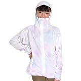 [Ko'a] ラッシュガード パーカー UVカット つば付き ハイネック 軽量 冷感 長袖 キッズ 女の子 男の子 アジサイ 90サイズ