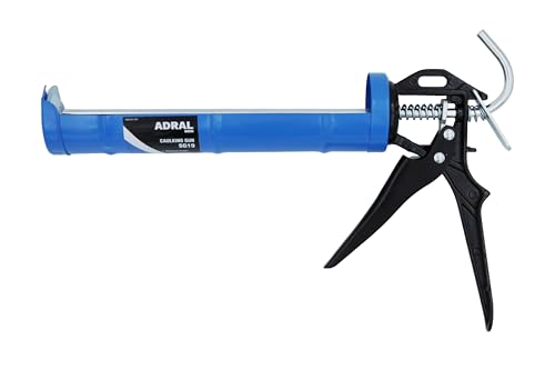 Image of 9-Inch Lightweight Caulking Gun with Aluminium Handle | 10:1 Thrust Ratio | Spot Welded Barrel | Hardened Brackets | Steel Comfortable Grip | Welded End Caps | 425g