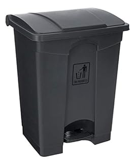 Curvaso HQ PREMIUM GREY PEDAL BIN STEP ON WASTE DISPOSAL COMMERCIAL MEDICAL KITCHEN PLASTIC PROFESSIONAL RECYCLE RECYCLING FOOD CLINICAL MULTI PURPOSE INDOOR OUTDOOR (45L GREY)