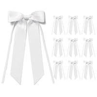 MORSUNBELA Weiße Schleifen Hochzeit Deko Weiss Schleife Kommunion Geschenkschleife für Geburtstag Weihnachten Girlande Geschenke,Weiß,10 Stück