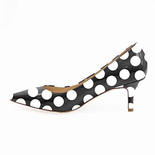 Image of Reindee Lusion Womens Low Kitten Comfortable High Heels Music Note Printed Closed Toe Sexy Pumps Shoes