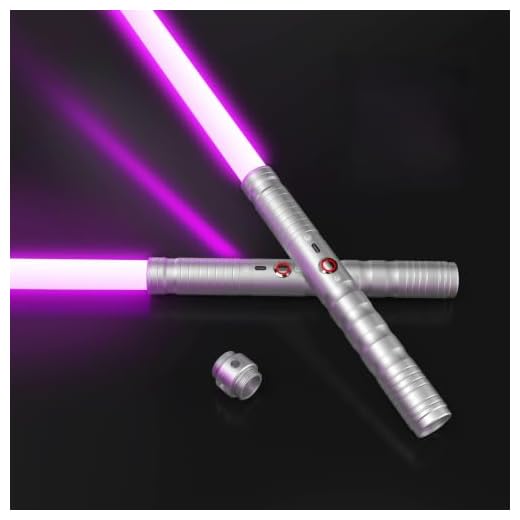 jvmusaber Light-Saber Metal-Hilt Force-Fx Dueling-Lightsaber - 2pcs Type-C Rechargeable Battery 2-in-1 RGB 12 Colors Double Bladed Changeable Metal Hilt Light Saber with 3 Mode Sound