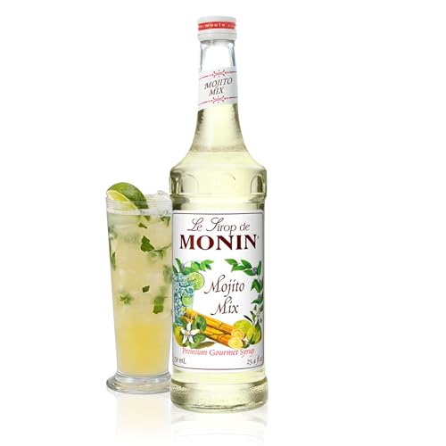 Monin - Mojito Mix Syrup, Sweet Herbal Mint Flavor, Great for Frozen Cocktails, Mocktails, & Delicious Desserts, Gluten-Free, Vegan, Non-GMO (750 ml)