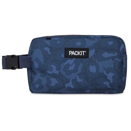 Image of PackIt, Leopard Navy Freezable Snack Box