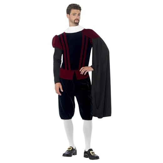 Smiffys Traje de Lujo del Señor Tudor, Top, Pantalones, Capa y Collarín