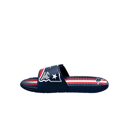 Image of FOCO mens NFL Team Stripe Logo Athletic Sport Shower Flip Flop Sandals Gel Slides
