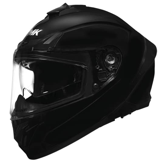 SMK Typhoon Unicolor MATT-Black-MA-200 Full face Helmet for Bike with Balaclva Plus Key Chain(L)
