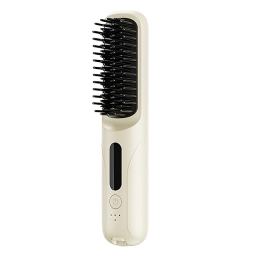 Cepillo alisador de pelo portátil – Herramienta inalámbrica para alisar y – Peine alisador de viaje – Para casa, salón, viajes, viajes de negocios, mujeres, hombres y viajeros
