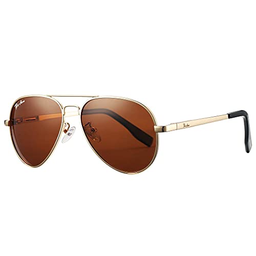 Pro Acme Pilotenbrille Herren Damen Polarisierte Fliegerbrille Klassische Piloten Sonnenbrille Unisex UV400 Schutz Vintage Sonnenbrille (A1 Gold Rahmen | Braun Linse) Pro Acme Pilotenbrille Herren Damen Polarisierte Fliegerbrille Klassische Piloten Sonnenbrille Unisex UV400 Schutz Vintage Sonnenbrille (A1 Gold Rahmen | Braun Linse)