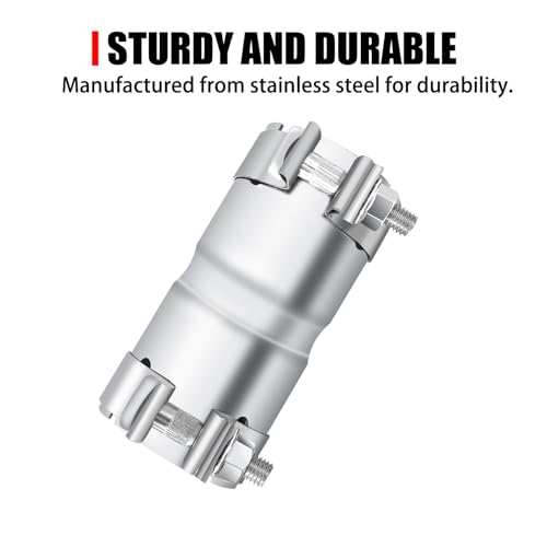 Stainless Steel 2.5 to 2.5 Inch Exhaust Adapter, 2.5" ID Exhaust Reducer Connector Pipe with Clamp by peastorm - Image 2