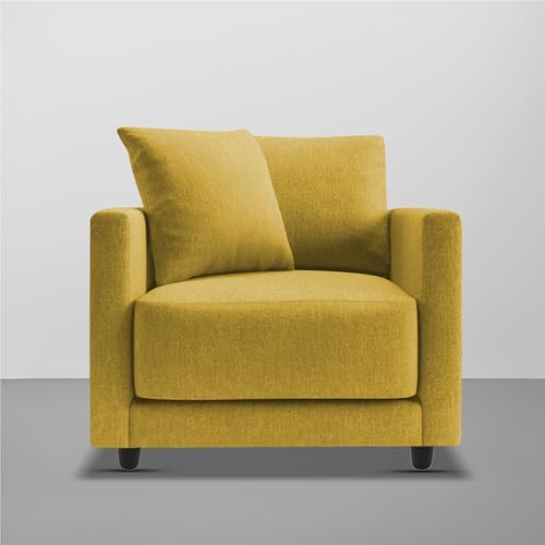 Image of BRAXTON Terex 1 Seater Sofa Set for Living Room | Color - Yellow