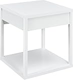 Altra Parsons End Table with Drawer, White