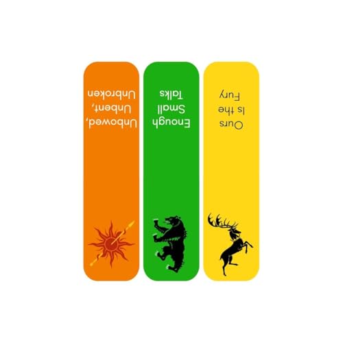 Image of Zesta Magnetic Bookmark Set of 7 | Aesthetic Book Mark for Reading | Cute Anime Bookmarks for Kids, Students | Book Accessories for Novels, Gifts for Readers(Game of Thrones Bookmark, 9X2.5 Cms)