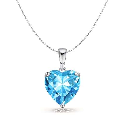 HighSpark 925 Silver Solitaire Heart Pendant with Chain For Women...